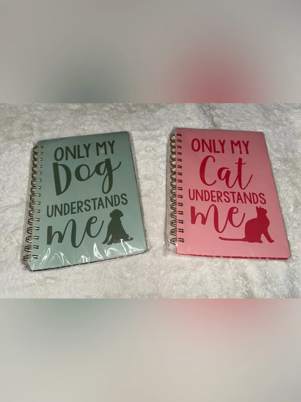 Only My Dog /Cat Understands Me Notebooks - Sage Green Pink